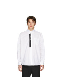 Мужская белая рубашка с длинным рукавом в вертикальную полоску от Givenchy