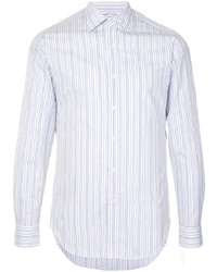 Мужская белая рубашка с длинным рукавом в вертикальную полоску от Kent & Curwen