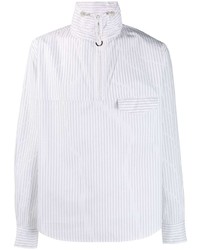 Мужская белая рубашка с длинным рукавом в вертикальную полоску от Kenzo