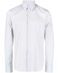 Мужская белая рубашка с длинным рукавом в вертикальную полоску от Lanvin