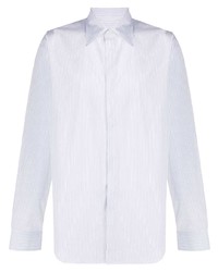 Мужская белая рубашка с длинным рукавом в вертикальную полоску от Maison Margiela