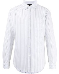 Мужская белая рубашка с длинным рукавом в вертикальную полоску от N°21
