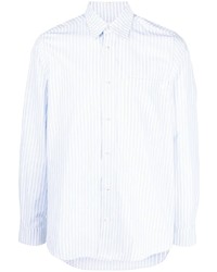 Мужская белая рубашка с длинным рукавом в вертикальную полоску от Nanushka