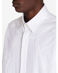 Мужская белая рубашка с длинным рукавом в вертикальную полоску от Balmain