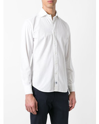 Мужская белая рубашка с длинным рукавом в вертикальную полоску от Hydrogen