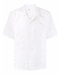 Мужская белая рубашка с длинным рукавом в вертикальную полоску от Universal Works