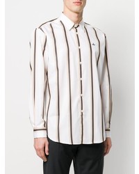 Мужская белая рубашка с длинным рукавом в вертикальную полоску от Vivienne Westwood Anglomania
