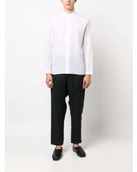Мужская белая рубашка с длинным рукавом в вертикальную полоску от Atu Body Couture