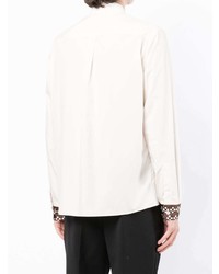 Мужская белая рубашка с длинным рукавом в горошек от Dolce & Gabbana