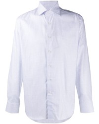 Мужская белая рубашка с длинным рукавом в клетку от Canali