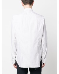 Мужская белая рубашка с длинным рукавом в клетку от Canali