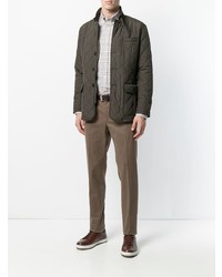 Мужская белая рубашка с длинным рукавом в клетку от Hackett