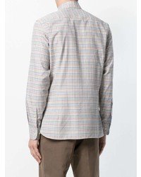 Мужская белая рубашка с длинным рукавом в клетку от Hackett