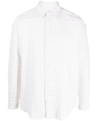 Мужская белая рубашка с длинным рукавом в клетку от SAMSOE SAMSOE