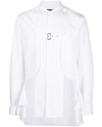 Мужская белая рубашка с длинным рукавом в стиле пэчворк от Comme Des Garcons Homme Plus