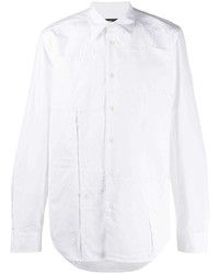 Мужская белая рубашка с длинным рукавом в стиле пэчворк от Diesel