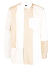 Мужская белая рубашка с длинным рукавом в стиле пэчворк от Engineered Garments