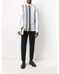 Мужская белая рубашка с длинным рукавом в стиле пэчворк от Viktor & Rolf