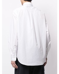 Мужская белая рубашка с длинным рукавом в стиле пэчворк от Coohem