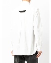 Мужская белая рубашка с длинным рукавом в стиле пэчворк от Fumito Ganryu