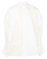 Мужская белая рубашка с длинным рукавом в стиле пэчворк от Post Archive Faction
