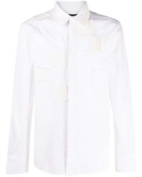Мужская белая рубашка с длинным рукавом в стиле пэчворк от Viktor & Rolf