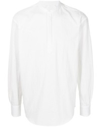 Мужская белая рубашка с длинным рукавом из жатого хлопка от BOURRIENNE