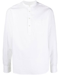 Мужская белая рубашка с длинным рукавом из жатого хлопка от Officine Generale