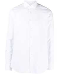 Мужская белая рубашка с длинным рукавом из жатого хлопка от Xacus