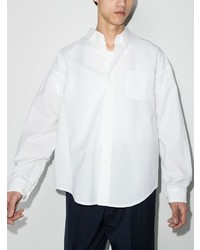 Мужская белая рубашка с длинным рукавом из шамбре от VISVIM