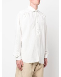 Мужская белая рубашка с длинным рукавом из шамбре от Needles
