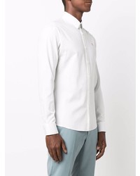 Мужская белая рубашка с длинным рукавом из шамбре от Sandro Paris