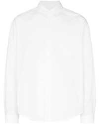 Мужская белая рубашка с длинным рукавом из шамбре от VISVIM