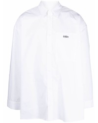 Мужская белая рубашка с длинным рукавом с вышивкой от 032c