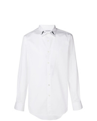 Мужская белая рубашка с длинным рукавом с вышивкой от Alexander McQueen