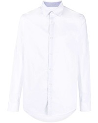 Мужская белая рубашка с длинным рукавом с вышивкой от Armani Exchange