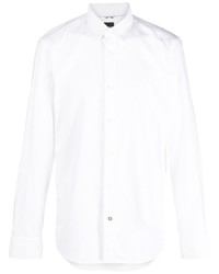 Мужская белая рубашка с длинным рукавом с вышивкой от BOSS