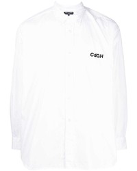 Мужская белая рубашка с длинным рукавом с вышивкой от Comme des Garcons Homme