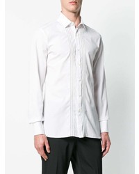 Мужская белая рубашка с длинным рукавом с вышивкой от Lanvin
