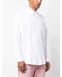 Мужская белая рубашка с длинным рукавом с вышивкой от Marni