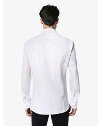 Мужская белая рубашка с длинным рукавом с вышивкой от Balmain