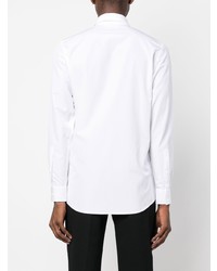 Мужская белая рубашка с длинным рукавом с вышивкой от Moschino