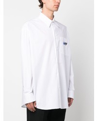 Мужская белая рубашка с длинным рукавом с вышивкой от Off-White