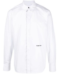 Мужская белая рубашка с длинным рукавом с вышивкой от Helmut Lang