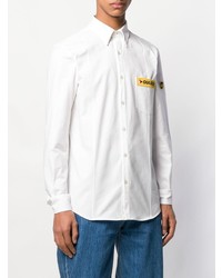 Мужская белая рубашка с длинным рукавом с вышивкой от Golden Goose