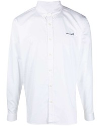 Мужская белая рубашка с длинным рукавом с вышивкой от Maison Labiche