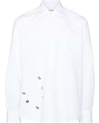 Мужская белая рубашка с длинным рукавом с вышивкой от Namacheko