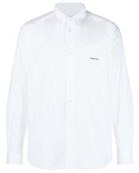 Мужская белая рубашка с длинным рукавом с вышивкой от Palmes