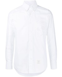 Мужская белая рубашка с длинным рукавом с вышивкой от Thom Browne