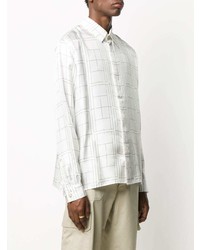Мужская белая рубашка с длинным рукавом с геометрическим рисунком от Casablanca
